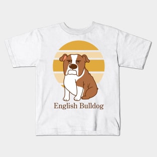 Cute Dogs illustrations - English Bulldog Kids T-Shirt